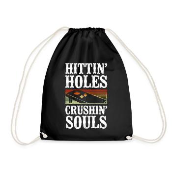 Cornhole Team Bean Bag Player - Drawstring Bag - black - Front