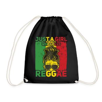 Rastafari Girl, Festival Rasta Jamaica Reggae - Drawstring Bag - black - Front