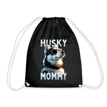Husky Mommy Mama Muttertag Frauchen Siberian Husky - Turnbeutel - Schwarz - Vorne