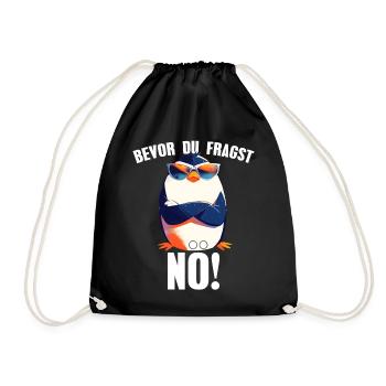 Before you ask: Nope! Sarcasm Funny Penguin - Drawstring Bag - black - Front