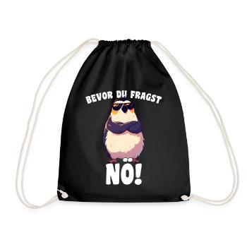 Before you ask: Nope! Sarcasm Cool Penguin - Drawstring Bag - black - Front
