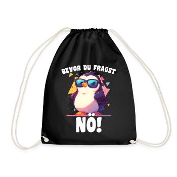 Before you ask: Nope! Penguin Motif Sunglasses - Drawstring Bag - black - Front