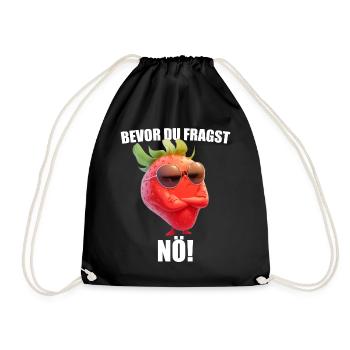 Avant que vous ne demandiez : Non ! Lunettes de soleil fraise drôle - Sac de sport léger - noir - Devant