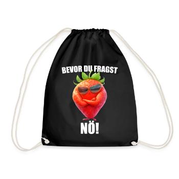 Avant que vous ne demandiez : Non ! Lunettes de soleil fraise graphique - Sac de sport léger - noir - Devant