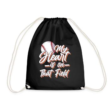Mother Son Club Baseball Outfit Baseball Mom - Drawstring Bag - black - Front