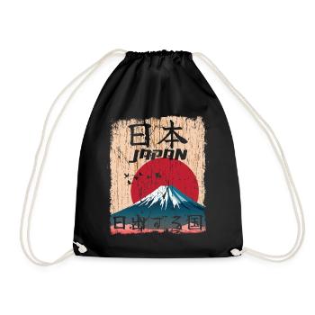 Japan japanisch - Land der aufgehenden Sonne - Turnbeutel - Schwarz - Vorne