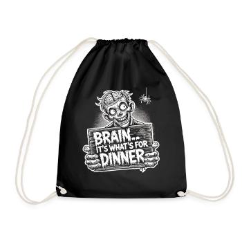 T-shirt drôle de dîner zombie pour Halloween - Sac de sport léger - noir - Devant