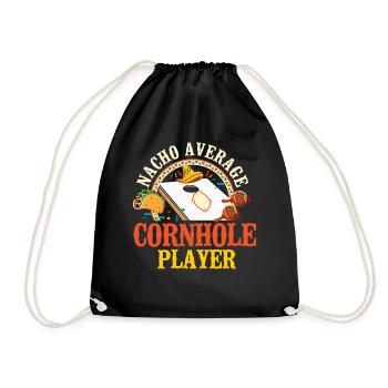 Cornhole Team Bean Bag Player - Drawstring Bag - black - Front