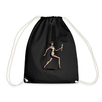 Nurse Caregiver Mummy Physician Assistant Style - Drawstring Bag - black - Front