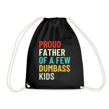 Stolzer Vater Von Ein Paar Dumbass Kids Retro Vintage - Turnbeutel - Schwarz - Vorne