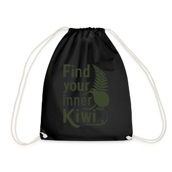 Trouvez le Kiwi qui sommeille en vous - Souvenir Nouvelle-Zélande - Sac de sport léger - noir - Devant