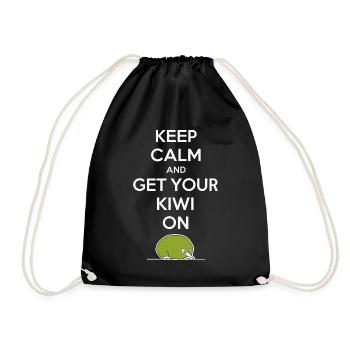 Souvenir néo-zélandais : restez calme et prenez votre kiwi - Sac de sport léger - noir - Devant