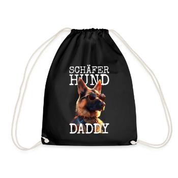 German Shepherd Daddy Dad Dad Father's Day Shepherd Dogs - Drawstring Bag - black - Front
