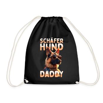German Shepherd Daddy Dad Dad Father's Day Shepherd Dogs - Drawstring Bag - black - Front