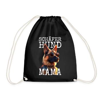 German Shepherd Mom Mistress Mother's Day Shepherd Dogs - Drawstring Bag - black - Front