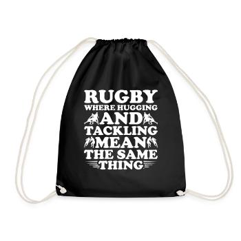 Rugby Gift Rugby Player Rugby Coach - Drawstring Bag - black - Front