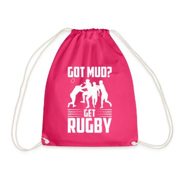 Rugby Gift Rugby Player Rugby Coach - Drawstring Bag - fuchsia - Front