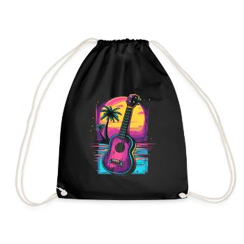 Ukulélé Look Années 80 - Sac de sport léger - noir - Devant