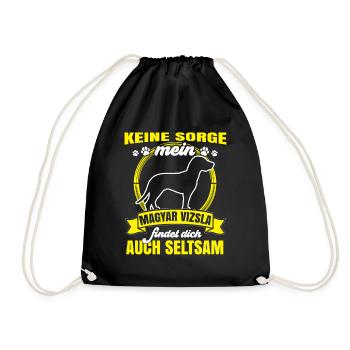 Magyar Vizsla thinks you're weird pointing dog - Drawstring Bag - black - Front