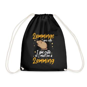 Lemming Is Cute Vole Lemming - Drawstring Bag - black - Front