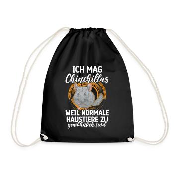 Chinchilla Rongeur J’aime les chinchillas - Sac de sport léger - noir - Devant
