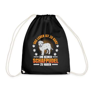 Old German Herding Dog Don't Have a Sheep Poodle - Drawstring Bag - black - Front