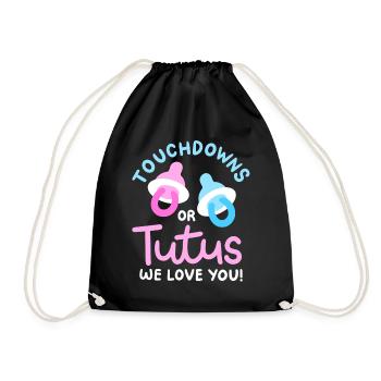 Touchdowns oder Tutus für Gender-Reveal-Partys - Turnbeutel - Schwarz - Vorne