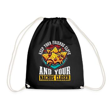 Nachos Keep Your Friends Close And Tortilla Chips - Drawstring Bag - black - Front
