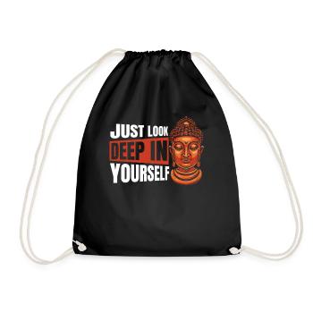 Schau einfach tief in dich hinein Buddhistische Statue Symbol - Turnbeutel - Schwarz - Vorne