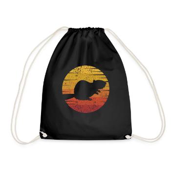 Retro Castor Canadensis North American Eurasian - Drawstring Bag - black - Front