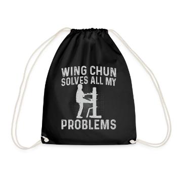 Wing Chun solves all my problems - Wing Chun Marti - Drawstring Bag - black - Front