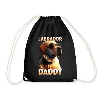 Labrador Daddy Dad Father's Day Labrador Retriever - Drawstring Bag - black - Front