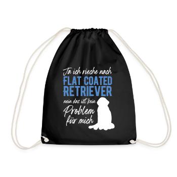 Ja ich rieche nach Flat Coated Retriever - Turnbeutel - Schwarz - Vorne