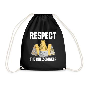 Cheesemaker Dairy Cheese maker Dairy technologist Cheese - Drawstring Bag - black - Front