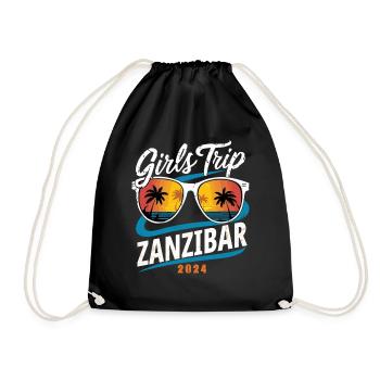 Girls Trip Zanzibar 2024 - Turnbeutel - Schwarz - Vorne