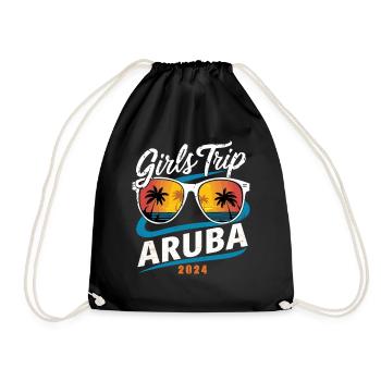 Girls Trip Aruba 2024 - Turnbeutel - Schwarz - Vorne