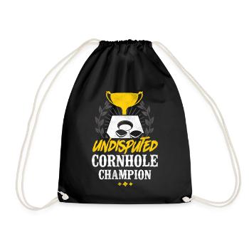 Cornhole Team Bean Bag Player - Drawstring Bag - black - Front