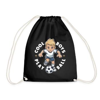 Cool Boys Play Ball - Conception de dessin animé de garçon de football - Sac de sport léger - noir - Devant