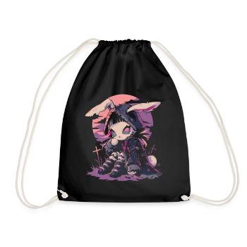 Goth Bunny Sorcière E-Girl Gothique Grunge Cadeau - Sac de sport léger - noir - Devant