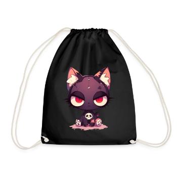 Poupée Chat Goth E-Girl Chat Grunge Cadeau - Sac de sport léger - noir - Devant