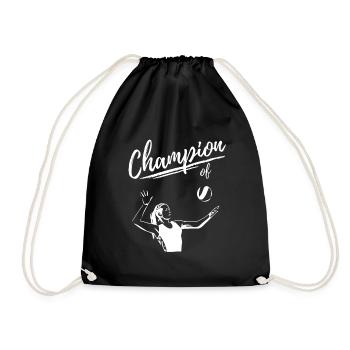 Champion Of Volleyball Player Women - Drawstring Bag - black - Front