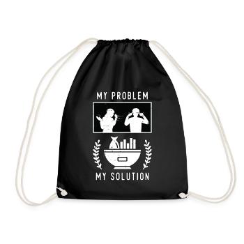 Fish And Chips My Problem My Pictogram Dad Mom - Turnbeutel - Schwarz - Vorne