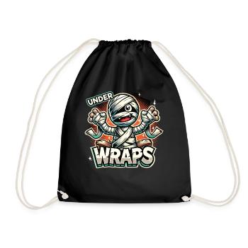 Momie effrayante Halloween avec texte « Under Wraps » - Sac de sport léger - noir - Devant