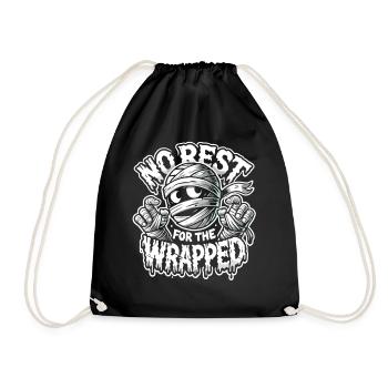Mummy Unwrapped Halloween Shirt - Drawstring Bag - black - Front