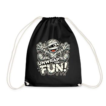 Funny Mummy - Unwrap the Fun - Drawstring Bag - black - Front