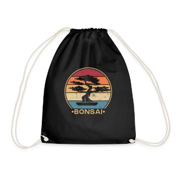 Retro Indoor Bonsai Bonsai Pots Penjing - Drawstring Bag - black - Front