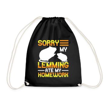 Lemming has eaten homework Vole - Drawstring Bag - black - Front