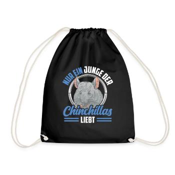 Le garçon de chinchilla aime les chinchillas rongeurs - Sac de sport léger - noir - Devant