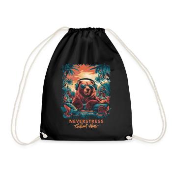 Design Bear Chillout Vibes : décontracté et élégant - Sac de sport léger - noir - Devant
