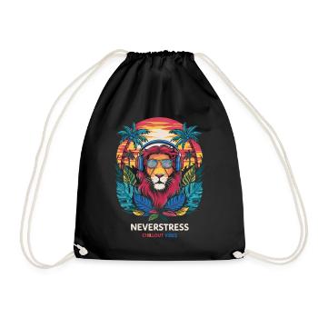 Lion Chillout Vibes Design décontracté et élégant - Sac de sport léger - noir - Devant